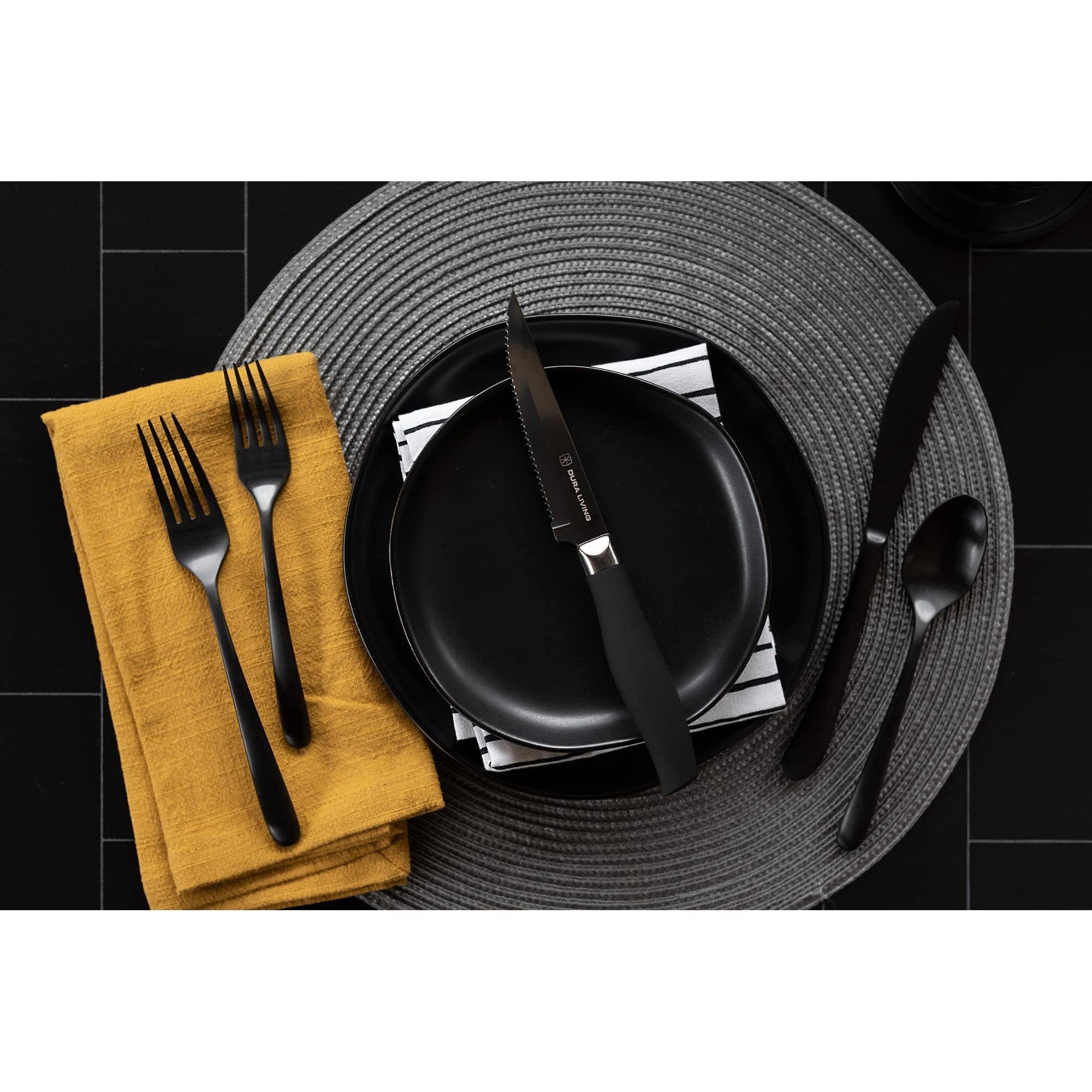 Titan Set Of 8 Steak Knives - Black