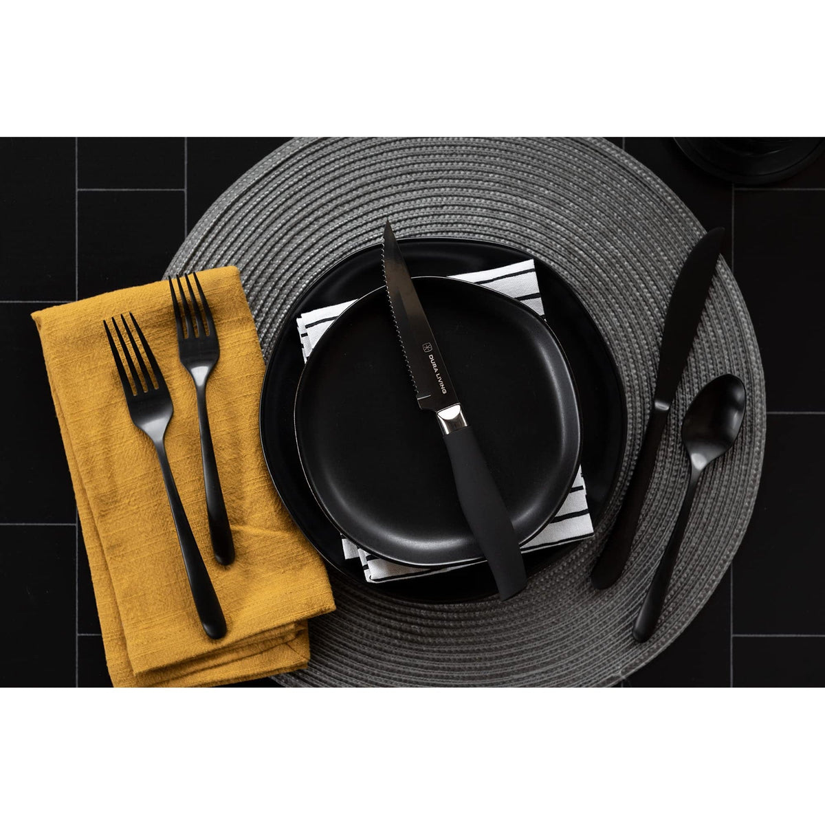 Titan Set Of 8 Steak Knives - Black