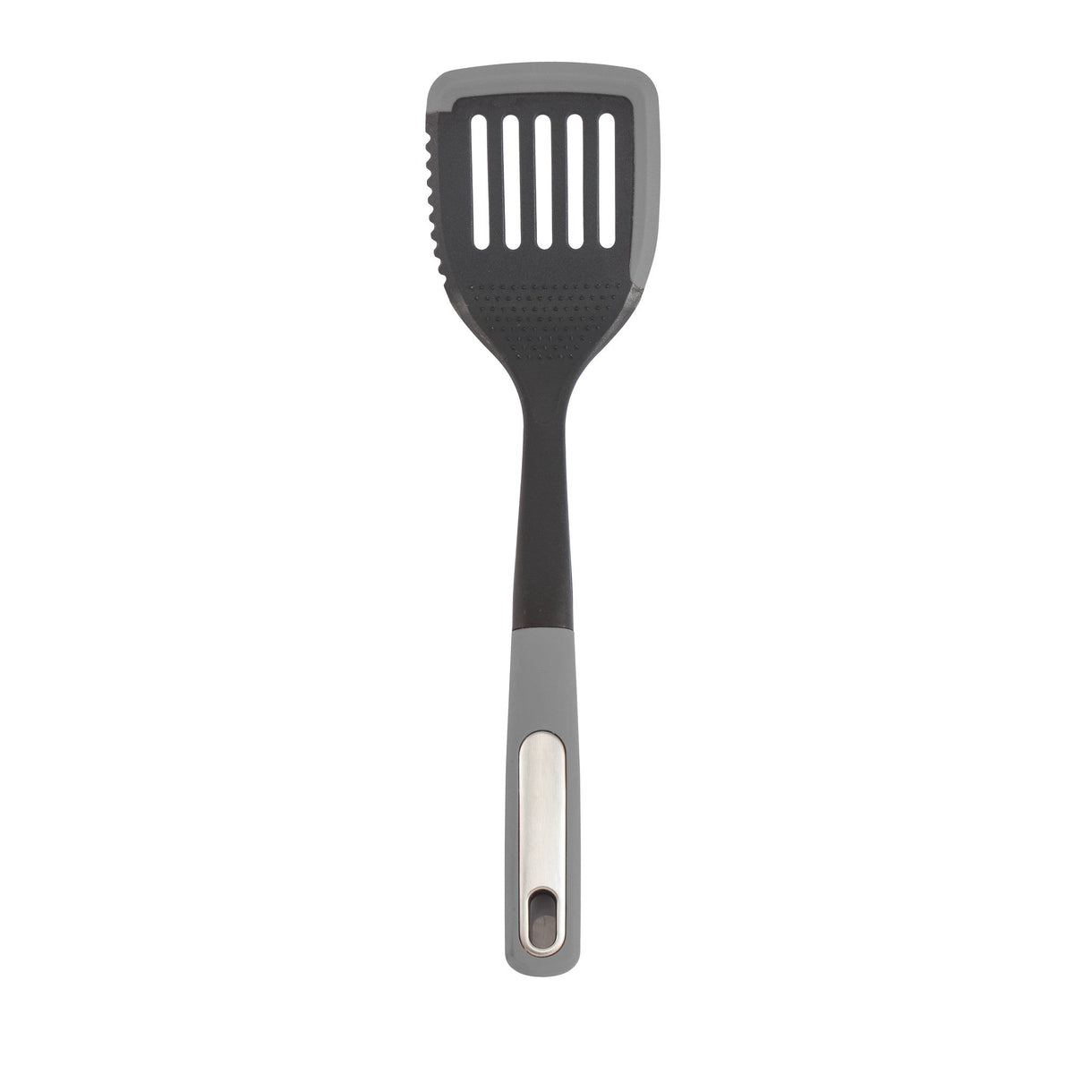 Silicone Scratch and Heat Resistance Edge Slotted Turner, Grey