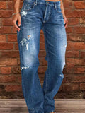 Full Size Distressed Raw Hem Jeans