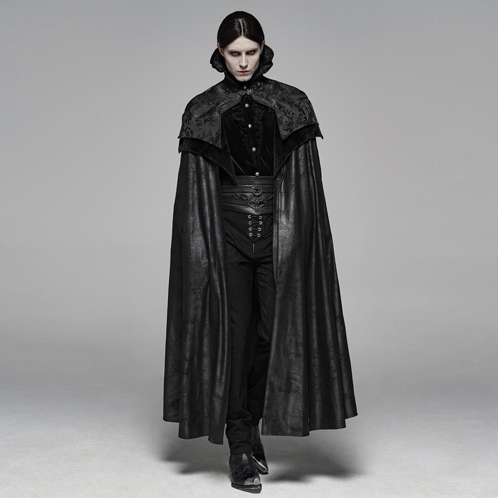 PUNKRAVE WY-1079 Gothic Cloak Long Coat Wool Jacket Men's