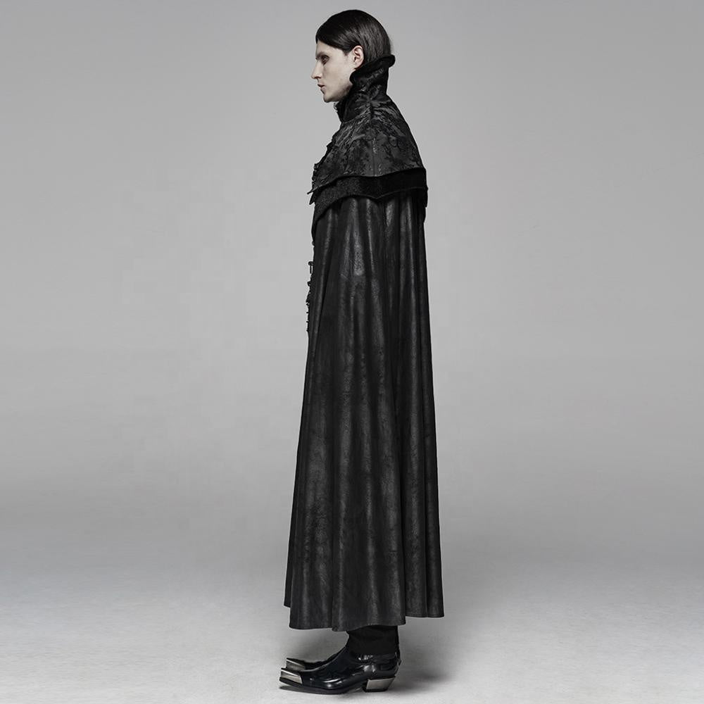PUNKRAVE WY-1079 Gothic Cloak Long Coat Wool Jacket Men's