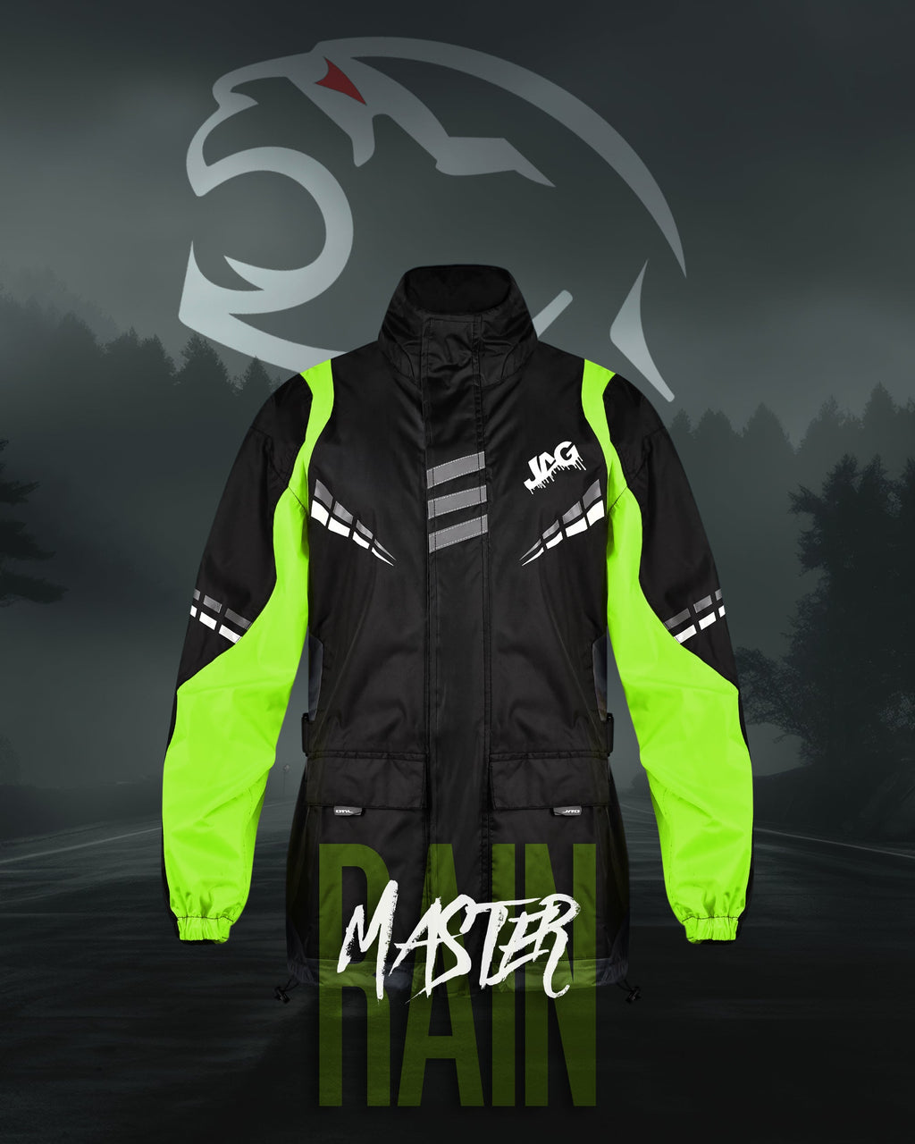 JAG Rainmaster Rain Suit for Men & Women (Black/Green)
