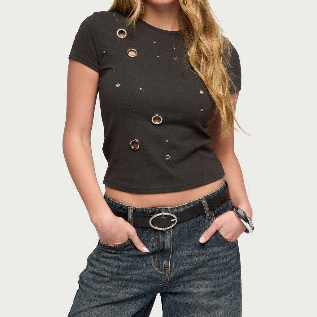 Summer Slim-fit Cropped T shirt MUNSIEUR New Arrivals