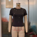 Summer Slim-fit Cropped T shirt MUNSIEUR New Arrivals