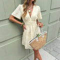 Noir Solid Color Jacquard Dress