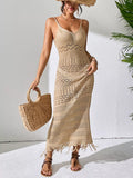 Openwork Scoop Neck Cover Up Dress