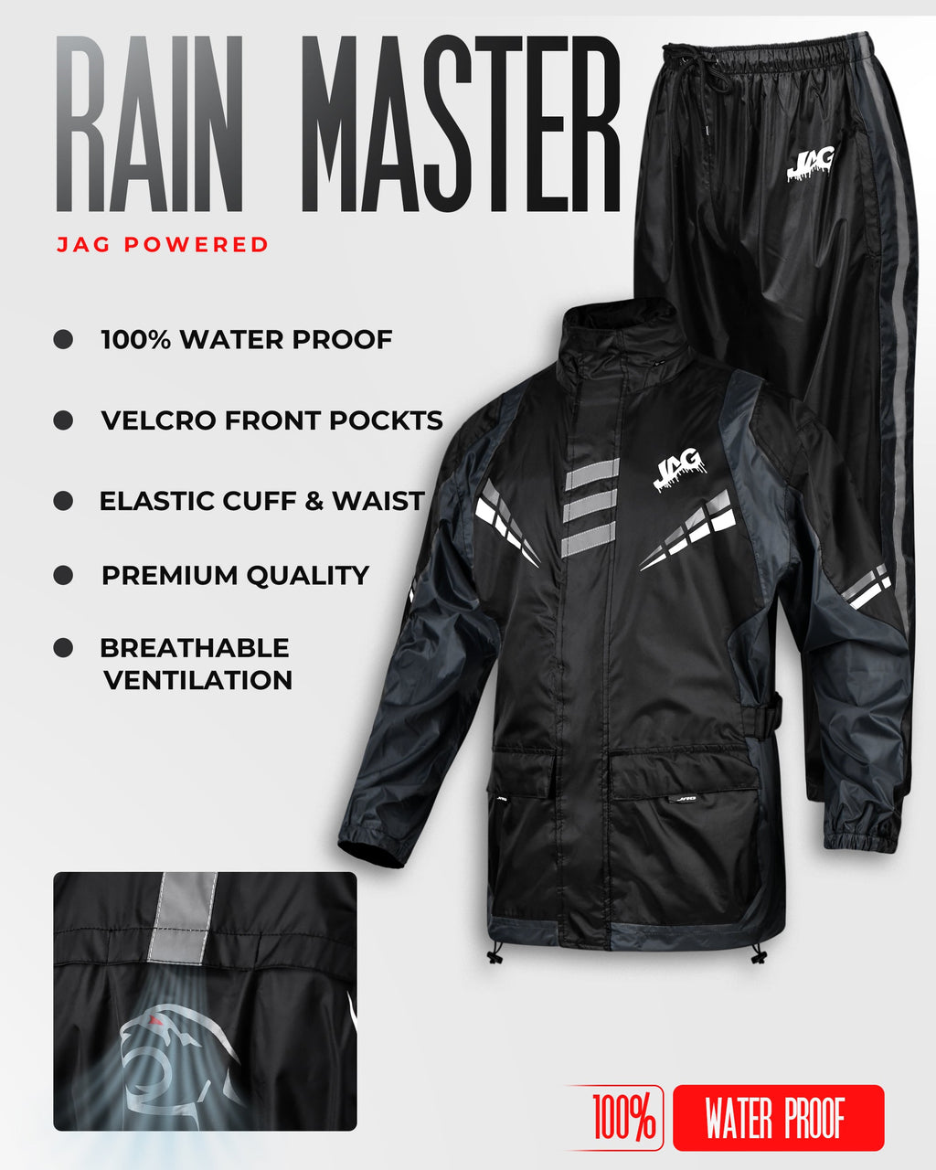 JAG Rainmaster Rain Suit for Men & Women | Water Proof Rain gear